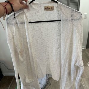 Hollister white cardigan